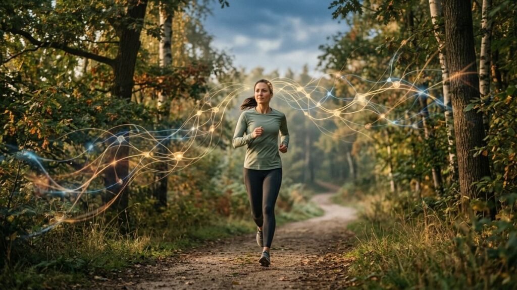 Brain Fog Causes Adults: What's Really Happening + How to Fix It 5 adult exercising outdoors to improve BDNF and reduce brain fog naturally