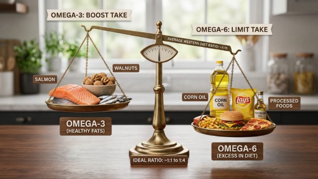 omega-3 to omega-6 ratio brain health dietary balance