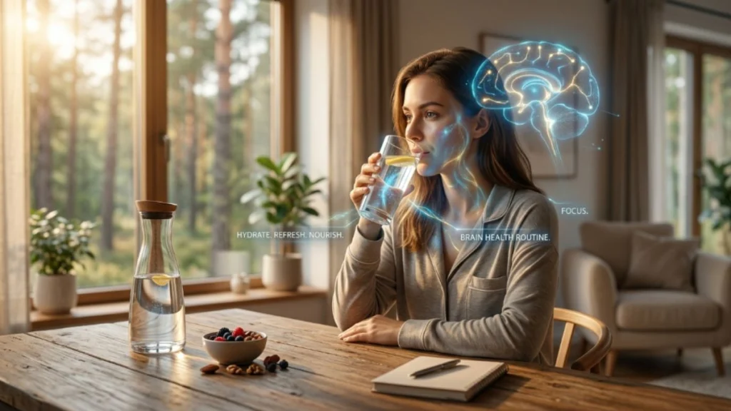 Morning Routine for Brain Health: 5 Habits That Trigger Neuroplasticity 4 hydration morning routine brain health