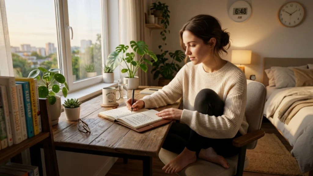 Morning Routine for Brain Health: 5 Habits That Trigger Neuroplasticity 6 morning intention setting brain health habit