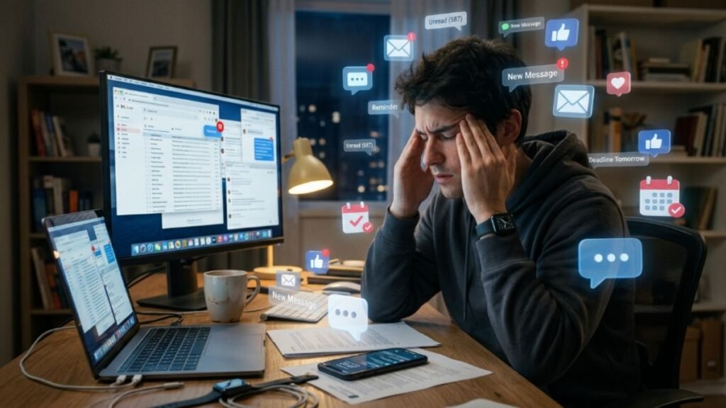 digital notifications cognitive overload decision fatigue