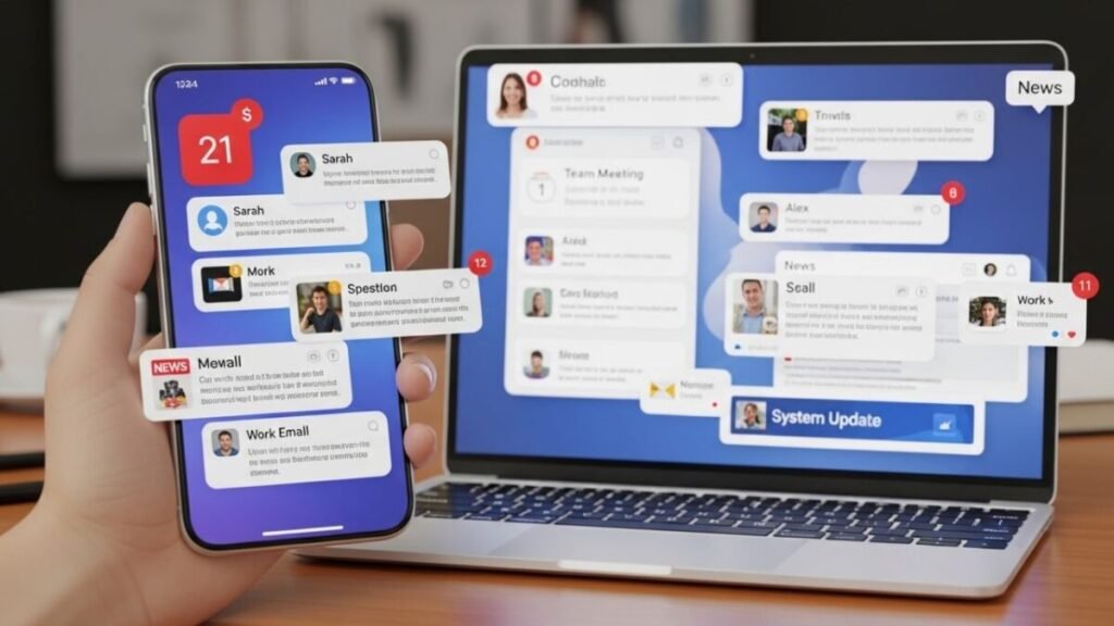 Context Switching: Why It Drains Your Focus and How to Regain Control 4 Notifications interrupting focus during work