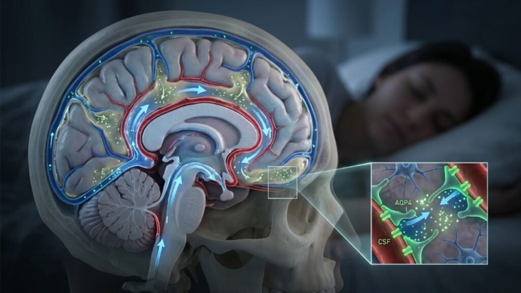 glymphatic system deep sleep brain waste clearance diagram