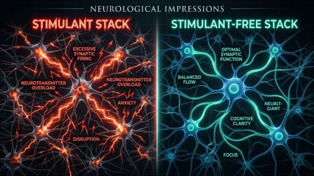 stimulant free vs stimulant nootropic stack comparison