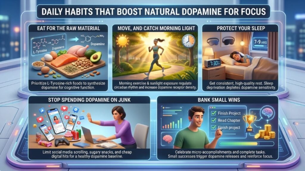 daily habits that boost natural dopamine for focus